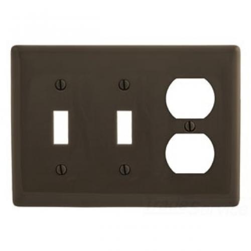 WALLPLATE, 3-G, 2) TOG 1) DUP, BR